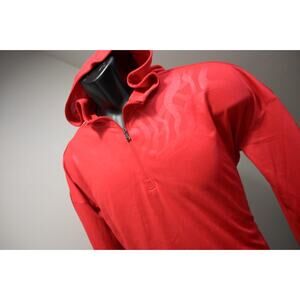 Under Armour 1/4 Zip Hoodie HeatGear Loose Pullover Red Jacket Womens Medium